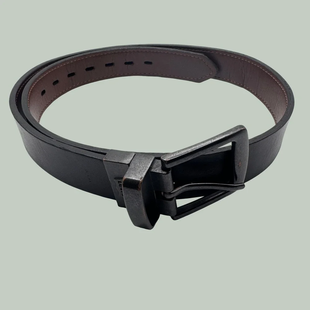 Levis Mens Reversible Belt‎ Black Brown Synthetic Leather 30-32 12LV02GS